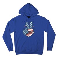 4Th Of July Peace Sign Hand American Flag Patriotic Usa Cute Gift Hoodie