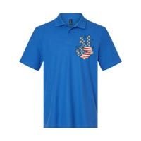 4Th Of July Peace Sign Hand American Flag Patriotic Usa Cute Gift Softstyle Adult Sport Polo