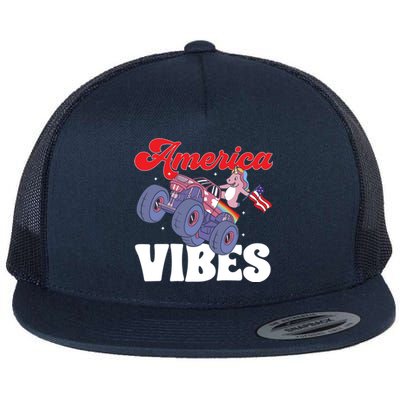 4th Of July America Vibes Gift Flat Bill Trucker Hat