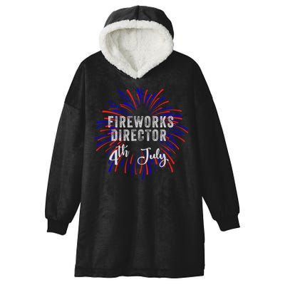 4th Of July Celebration Fireworks Director Gift Hooded Wearable Blanket