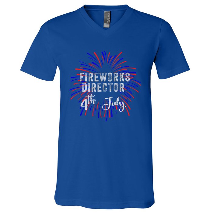 4th Of July Celebration Fireworks Director Gift V-Neck T-Shirt