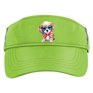 4th Of July Cute Dog Lover Adult Drive Performance Visor