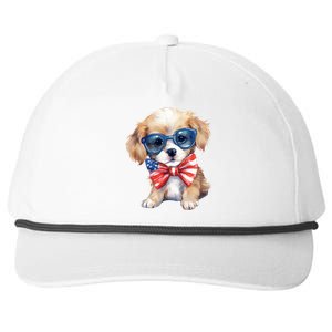 4th Of July Cute Dog Lover Snapback Five-Panel Rope Hat