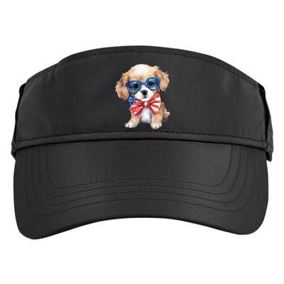 4th Of July Cute Dog Lover Adult Drive Performance Visor