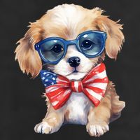 4th Of July Cute Dog Lover Adult Drive Performance Visor
