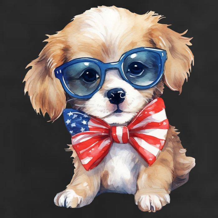4th Of July Cute Dog Lover Adult Drive Performance Visor