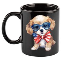 4th Of July Cute Dog Lover 11oz C Handle Ceramic Mug