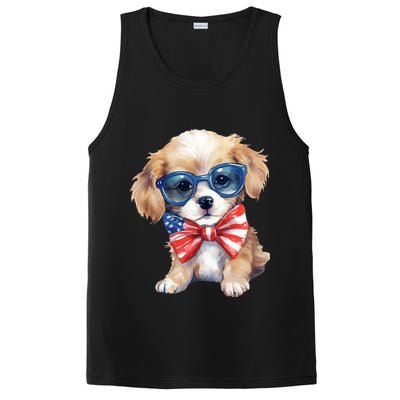 4th Of July Cute Dog Lover PosiCharge Competitor Tank