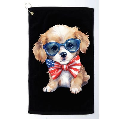 4th Of July Cute Dog Lover Golf Towel