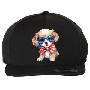 4th Of July Cute Dog Lover Wool Snapback Cap