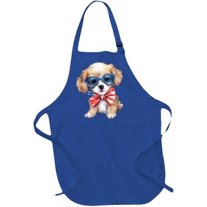 4th Of July Cute Dog Lover Full-Length Apron With Pockets