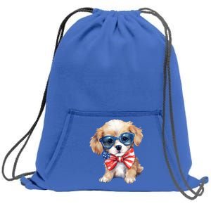 4th Of July Cute Dog Lover Sweatshirt Cinch Pack Bag