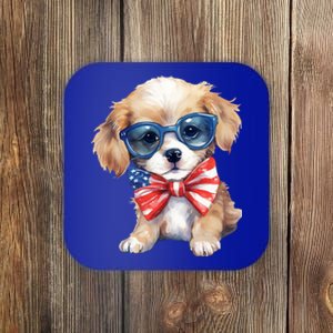 4th Of July Cute Dog Lover Coaster