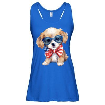 4th Of July Cute Dog Lover Ladies Essential Flowy Tank