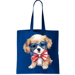 4th Of July Cute Dog Lover Tote Bag