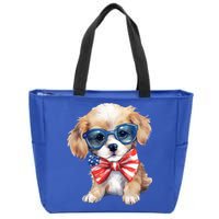 4th Of July Cute Dog Lover Zip Tote Bag