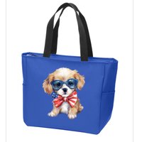 4th Of July Cute Dog Lover Zip Tote Bag
