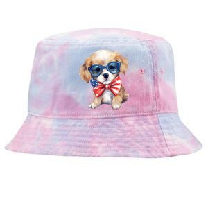 4th Of July Cute Dog Lover Tie-Dyed Bucket Hat