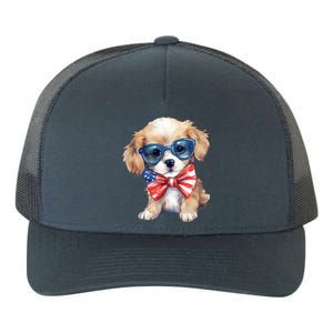 4th Of July Cute Dog Lover Yupoong Adult 5-Panel Trucker Hat