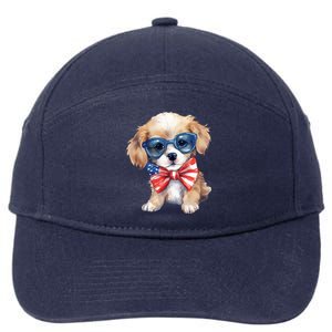 4th Of July Cute Dog Lover 7-Panel Snapback Hat