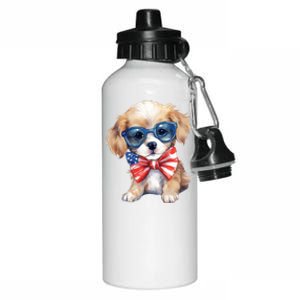 4th Of July Cute Dog Lover Aluminum Water Bottle