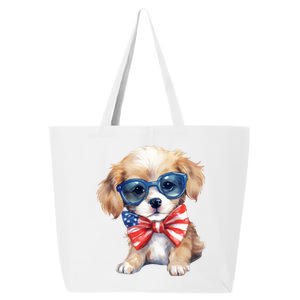 4th Of July Cute Dog Lover 25L Jumbo Tote