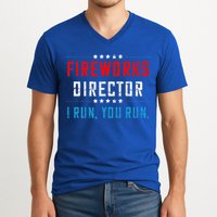 4th Of July Fireworks Director I Run You Run V-Neck T-Shirt