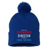 4th Of July Fireworks Director I Run You Run Pom Pom 12in Knit Beanie