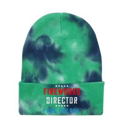 4th Of July Fireworks Director I Run You Run Tie Dye 12in Knit Beanie