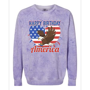 4th Of July Eagle Great Gift Happy Birthday America Gift Colorblast Crewneck Sweatshirt