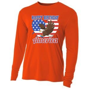 4th Of July Eagle Great Gift Happy Birthday America Gift Cooling Performance Long Sleeve Crew