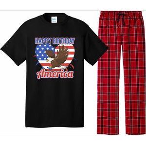 4th Of July Eagle Great Gift Happy Birthday America Gift Pajama Set