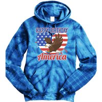 4th Of July Eagle Great Gift Happy Birthday America Gift Tie Dye Hoodie