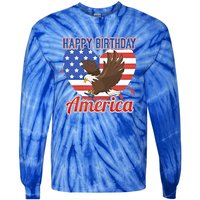 4th Of July Eagle Great Gift Happy Birthday America Gift Tie-Dye Long Sleeve Shirt