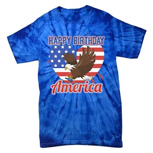 4th Of July Eagle Great Gift Happy Birthday America Gift Tie-Dye T-Shirt