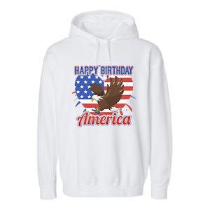 4th Of July Eagle Great Gift Happy Birthday America Gift Garment-Dyed Fleece Hoodie