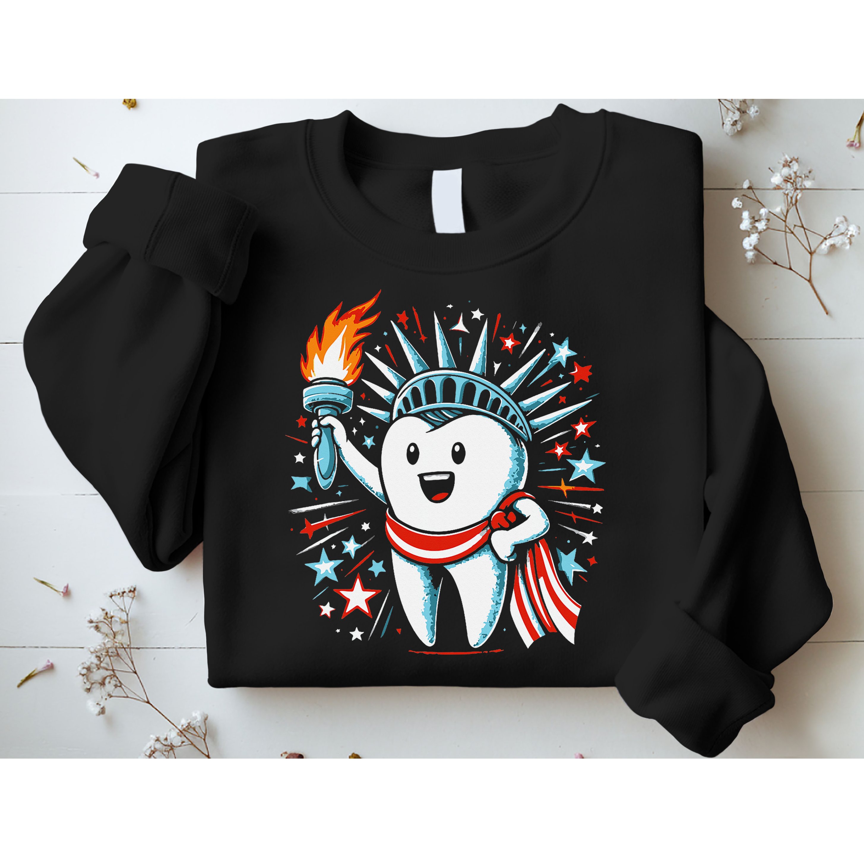 4th Of July Dentist Tooth Dental Patriotic Women Sweatshirt