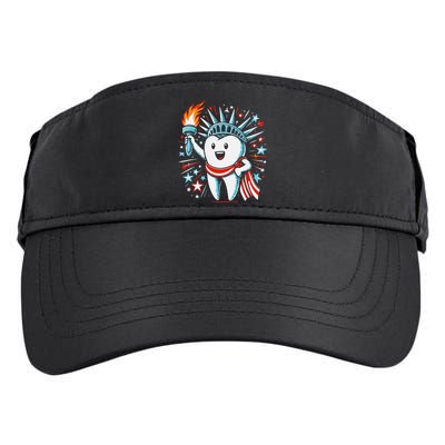 4th Of July Dentist Tooth Dental Patriotic Women Adult Drive Performance Visor