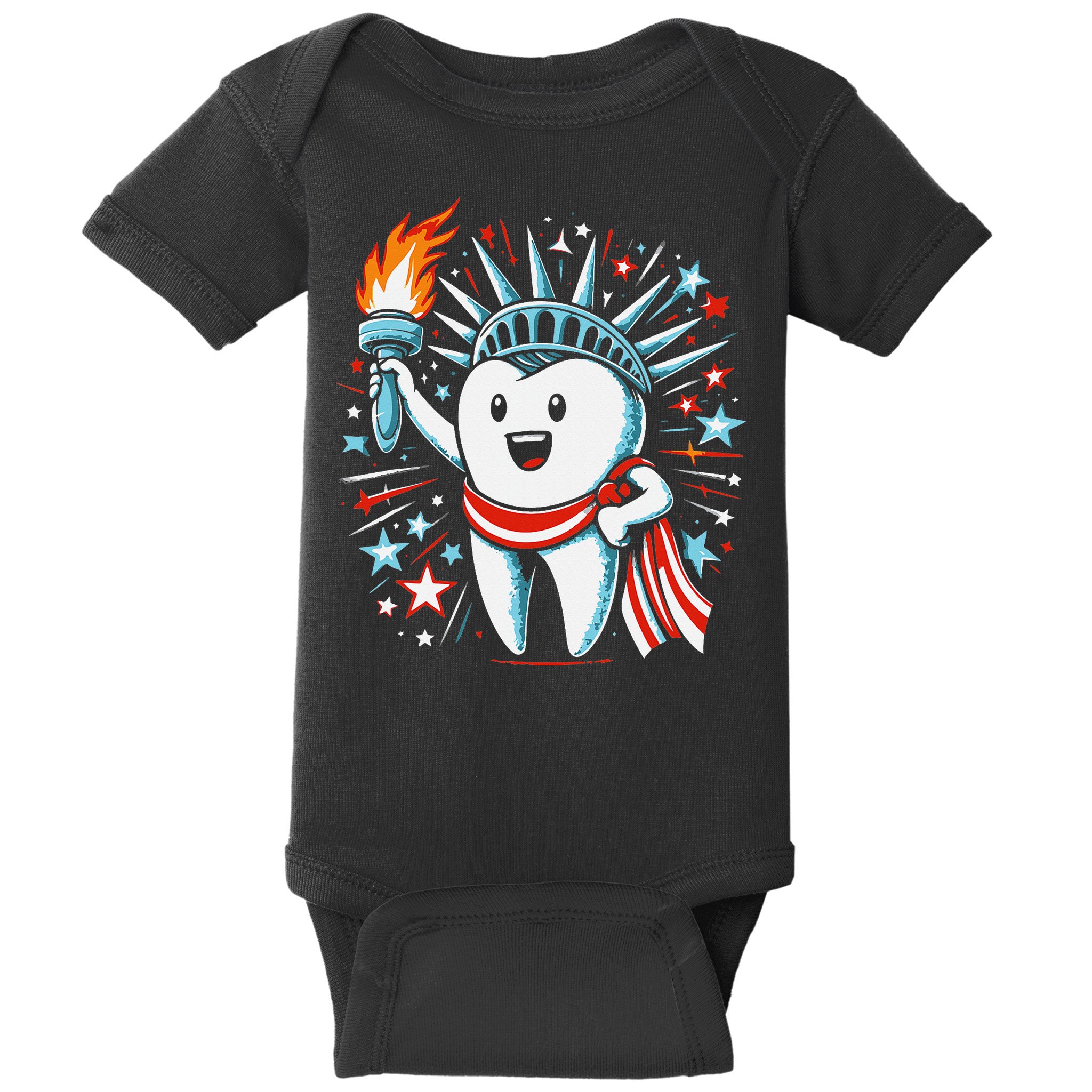 4th Of July Dentist Tooth Dental Patriotic Women Baby Bodysuit
