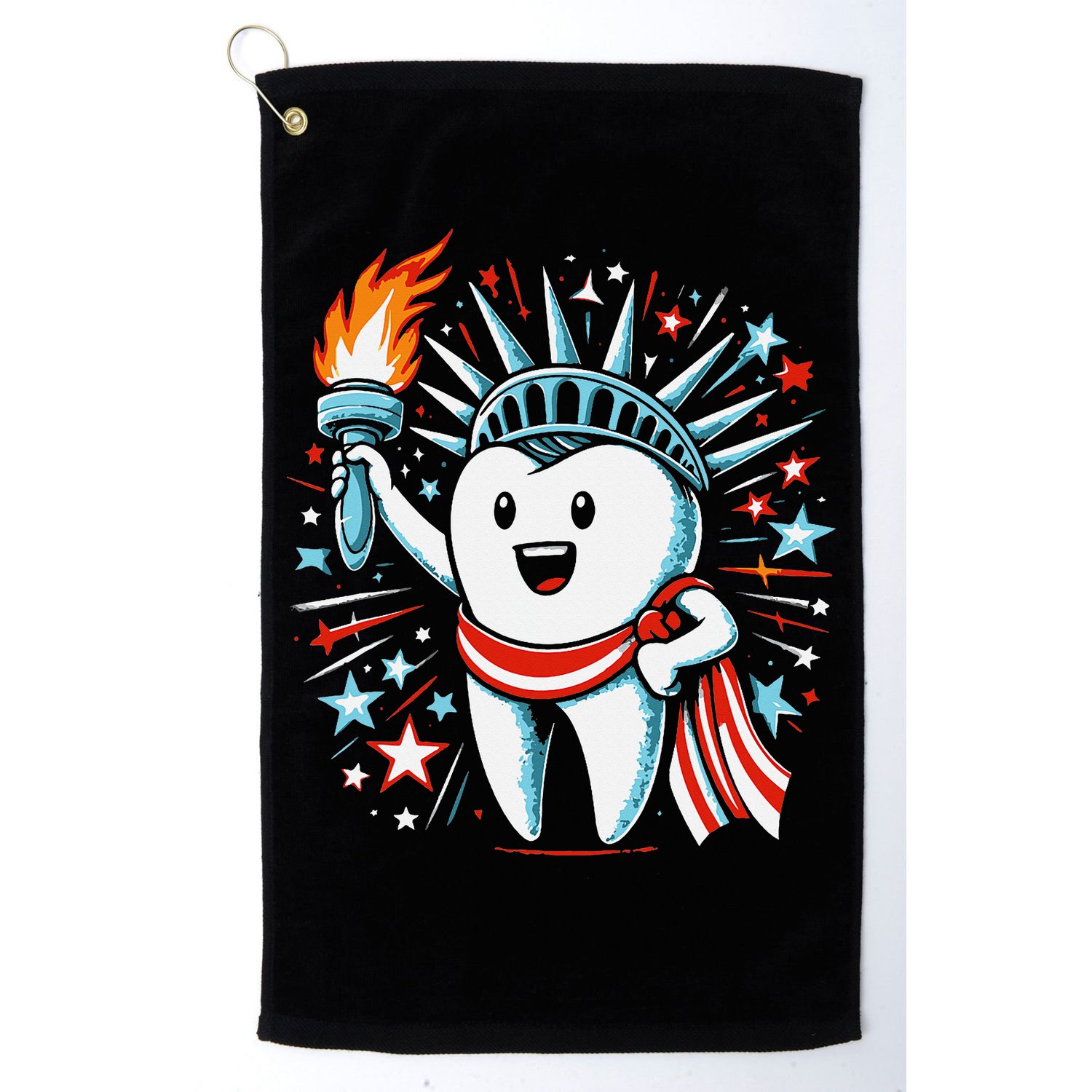 4th Of July Dentist Tooth Dental Patriotic Women Golf Towel