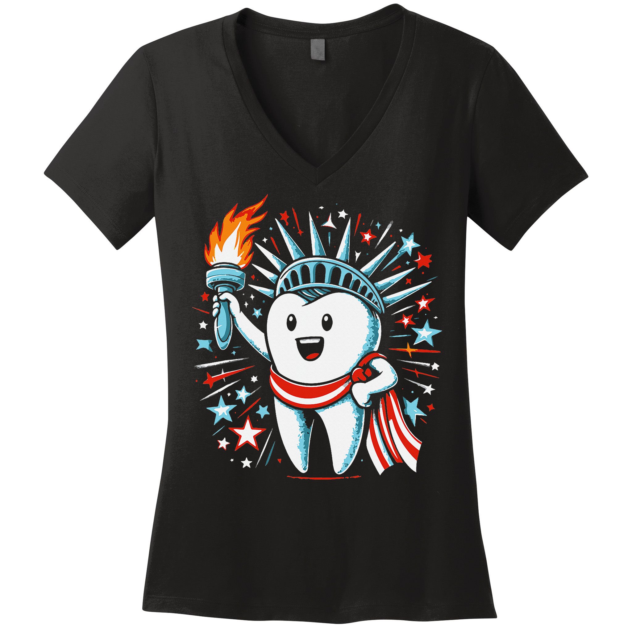 4th Of July Dentist Tooth Dental Patriotic Women Women's V-Neck T-Shirt