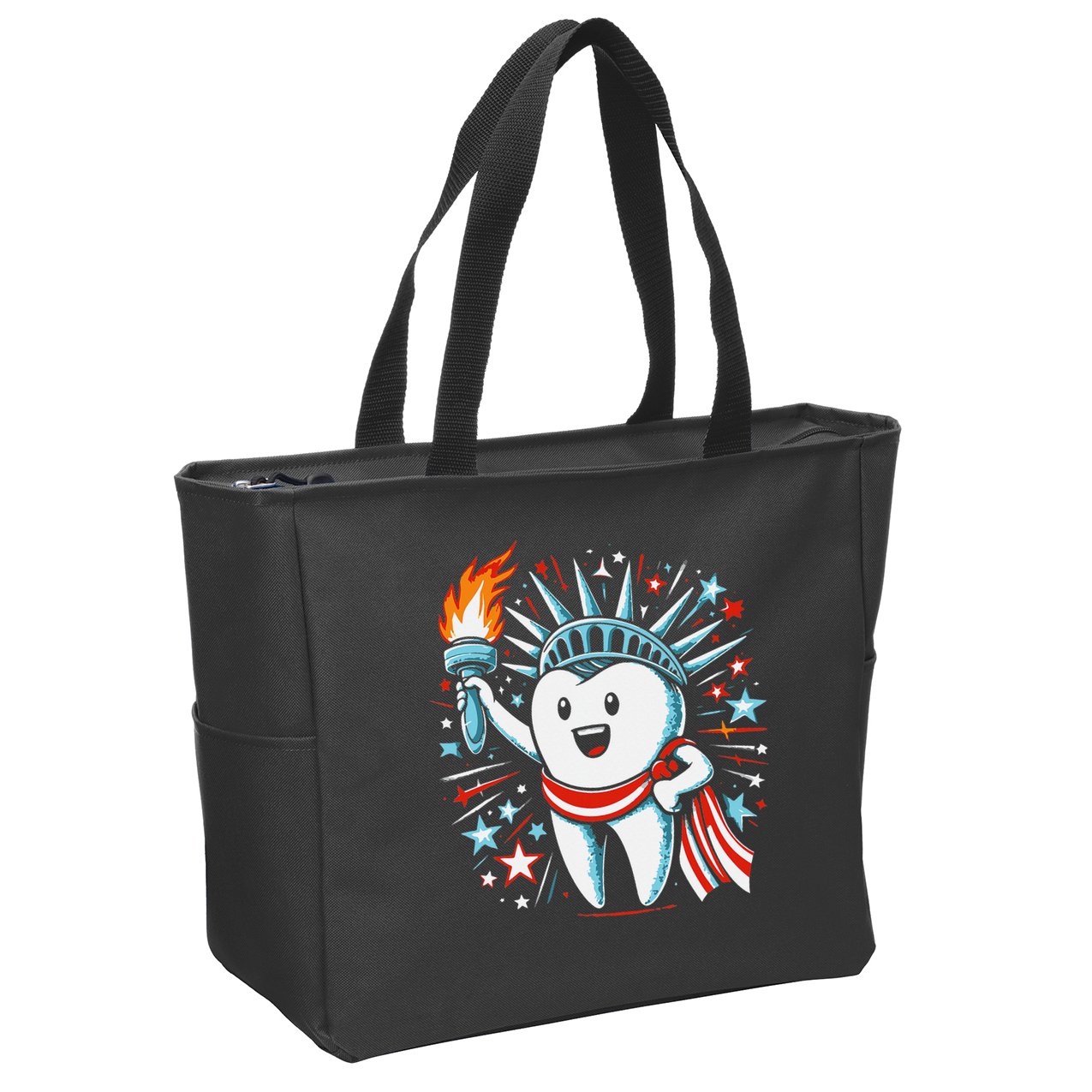 4th Of July Dentist Tooth Dental Patriotic Women Zip Tote Bag