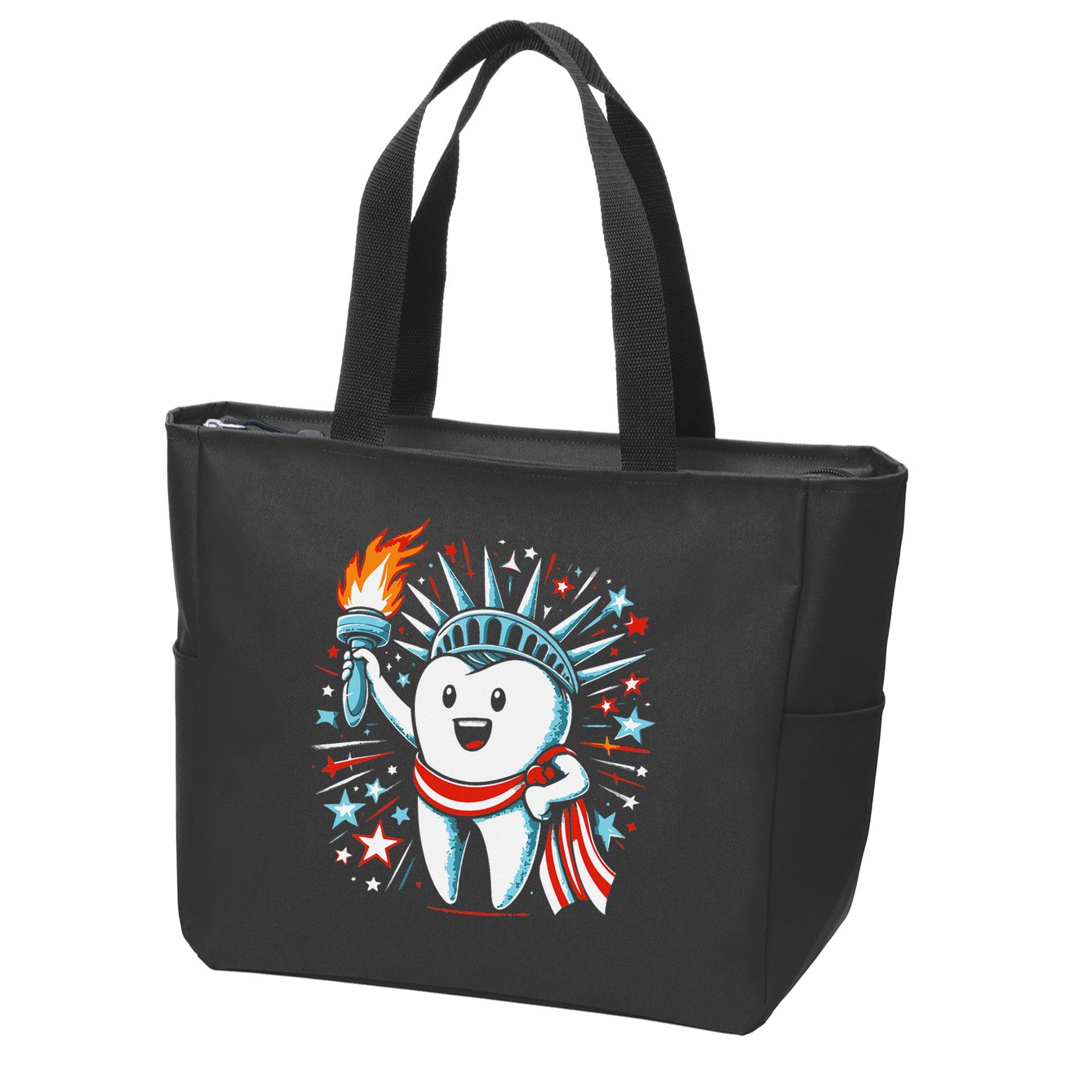 4th Of July Dentist Tooth Dental Patriotic Women Zip Tote Bag