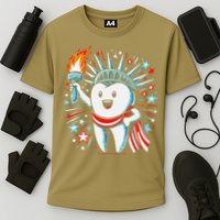 4th Of July Dentist Tooth Dental Patriotic Women Cooling Performance Crew T-Shirt