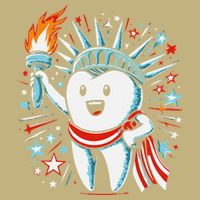 4th Of July Dentist Tooth Dental Patriotic Women Cooling Performance Crew T-Shirt