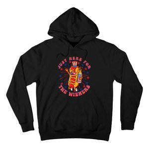 4th Of July I'm Just Here For The Wieners Hot Dogs Funny Hoodie