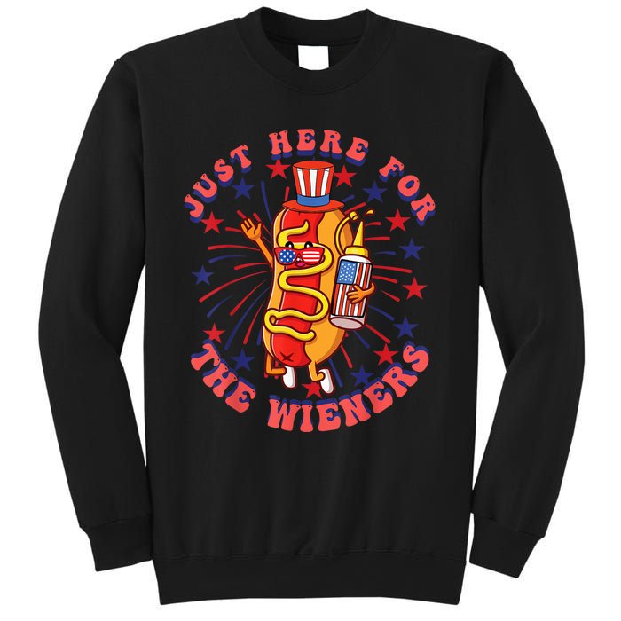 4th Of July I'm Just Here For The Wieners Hot Dogs Funny Sweatshirt