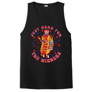 4th Of July I'm Just Here For The Wieners Hot Dogs Funny PosiCharge Competitor Tank