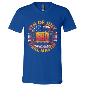 4th Of July Bbq Grill Master Gift V-Neck T-Shirt