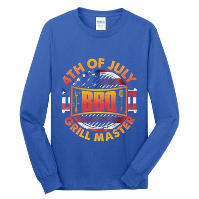 4th Of July Bbq Grill Master Gift Tall Long Sleeve T-Shirt